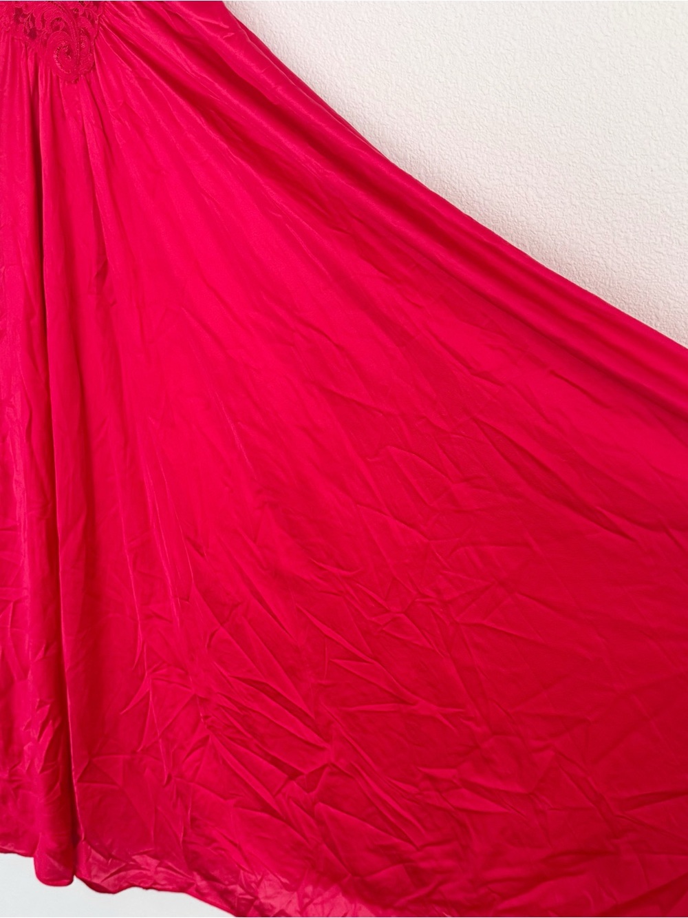 Vintage Olga Red Nightgown Large Made in USA 92270 Full Sweep Tricot - Picture 5 of 12